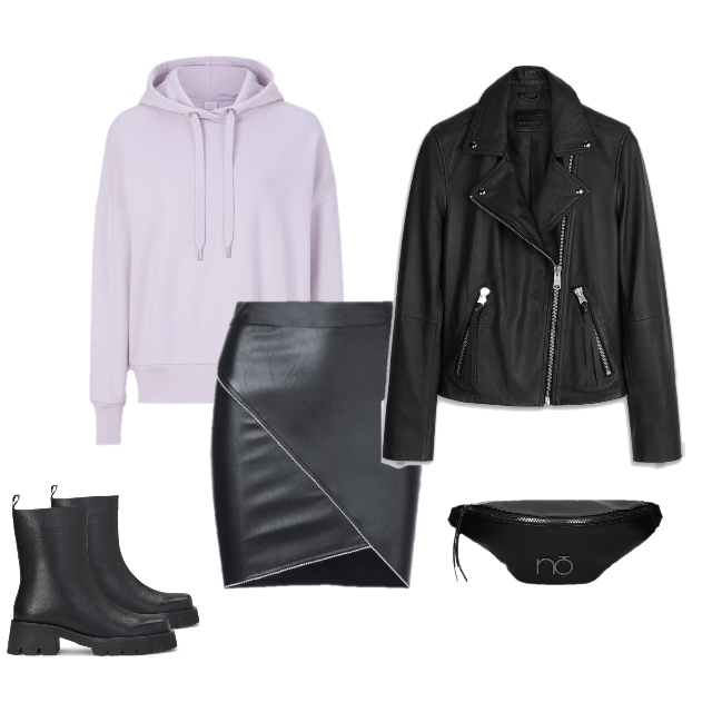 Stylizacja z bluzą z kapturem na luźny dzień