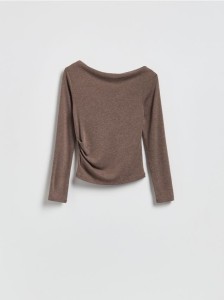 Longsleeve z wiskozą - brązowy