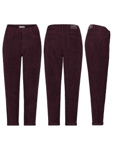 Eight2Nine Spodnie sztruksowe - Mom fit - w kolorze bordowym rozmiar: S