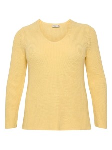 KAFFE curve Sweter w kolorze żółtym rozmiar: L