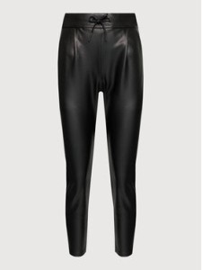 Vero Moda Spodnie z imitacji skóry Eva 10205737 Czarny Relaxed Fit